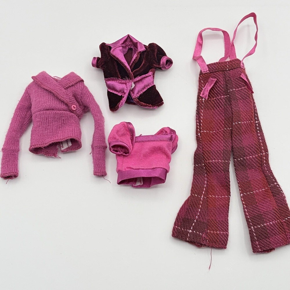Barbie Clothes Fashion Fever 2007 Burgundy/Magenta Brown Tweed